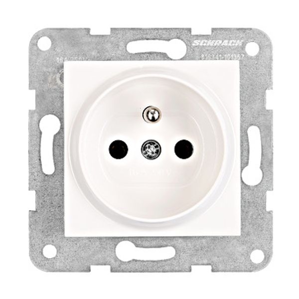 Pin socket outlet, screw clamps, white image 1