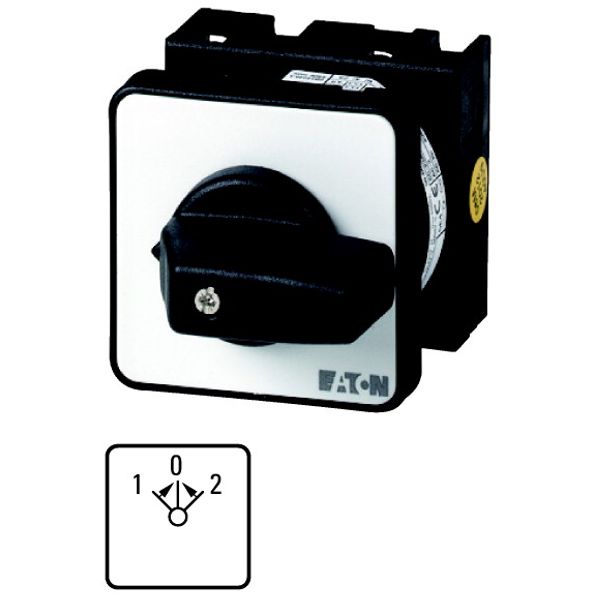 Changeoverswitches, T0, 20 A, centre mounting, 2 contact unit(s), Contacts: 4, 45 °, momentary, With 0 (Off) position, with spring-return from both di image 1