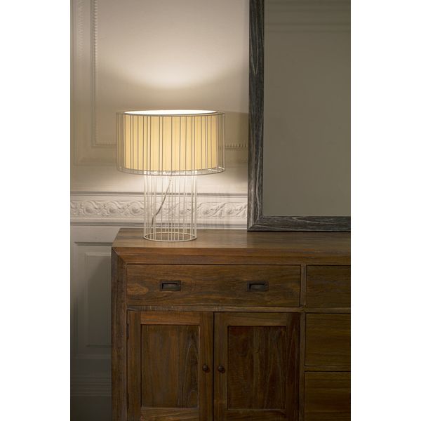 LINDA TABLE LAMP WHITE 1 x E27 100W image 2