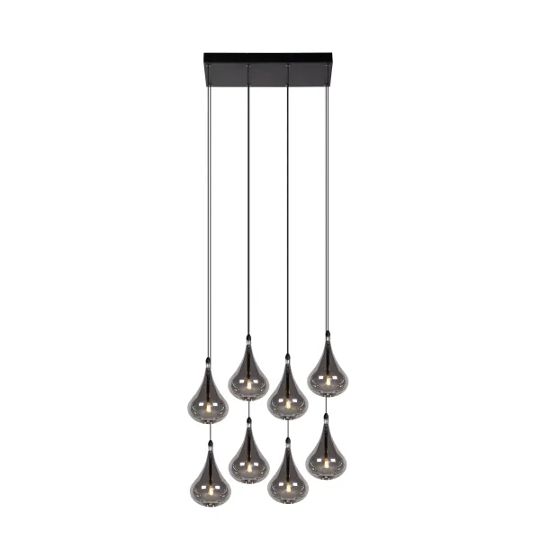 Lucide TEARS - Pendant light - LED Dim. - G4 - 8x1,5W 3000K - Black image 1