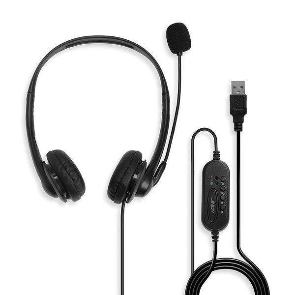 USB Type A Wired Headset with In-Line Control USB Stereo Headphone with condenser microphone image 2