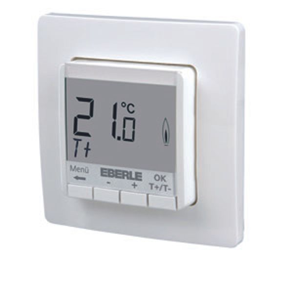 Concealed thermostat as room controller, AC 230V, 1 changeover contact, heating 5(2) A, cooling 1(1) A, white backlighting image 2