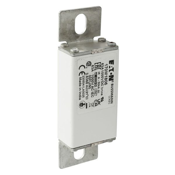 Fuse-link, high speed, 63 A, DC 1000 V, size 000, 24 x 36 x 115 mm, aR, IEC image 24