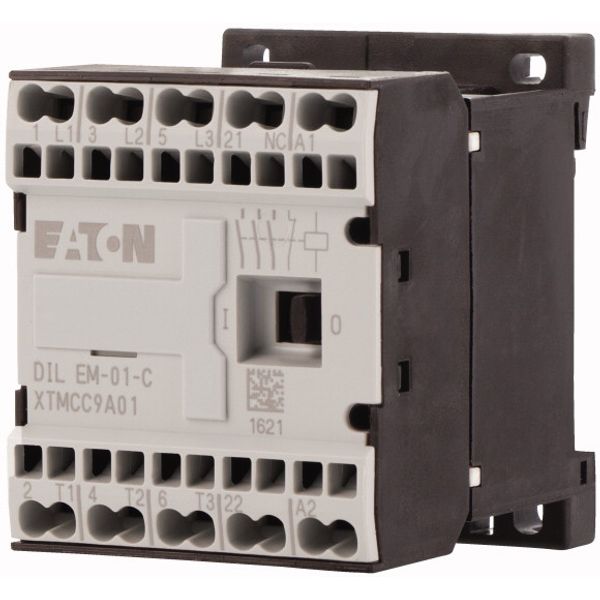 Contactor, 230 V 50/60 Hz, 3 pole, 380 V 400 V, 4 kW, Contacts N/C = Normally closed= 1 NC, Spring-loaded terminals, AC operation image 3