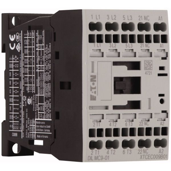 Contactor, 3 pole, 380 V 400 V 4 kW, 1 NC, 24 V 50 Hz, AC operation, Spring-loaded terminals image 4