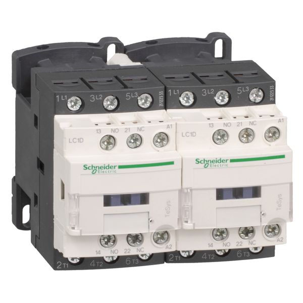 TeSys Deca reversing contactor - 3P(3 NO) - AC-3 - = 440 V 18 A - 110 V AC coil image 1