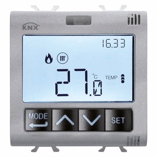 THERMOSTAT WITH HUMIDITY MANAGEMENT - KNX - 2 MODULES - TITANIUM - CHORUS image 2