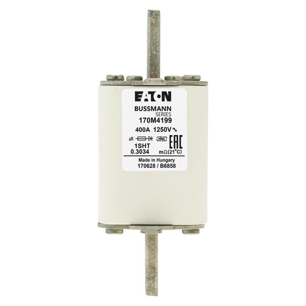 Fuse-link, high speed, 400 A, AC 1250 V, size 1, 53 x 63 x 135 mm, aR, IEC, single indicator image 7