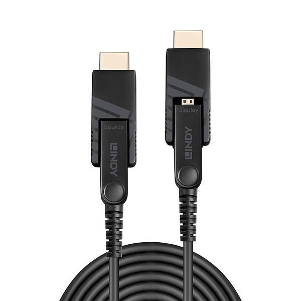 40m Fibre Optic Hybrid Micro-HDMI 4K60 Cable with Detachable HDMI & DVI Connectors Creates a customisable, reliable Micro-HDMI, HDMI or DVI connection over long distances image 1