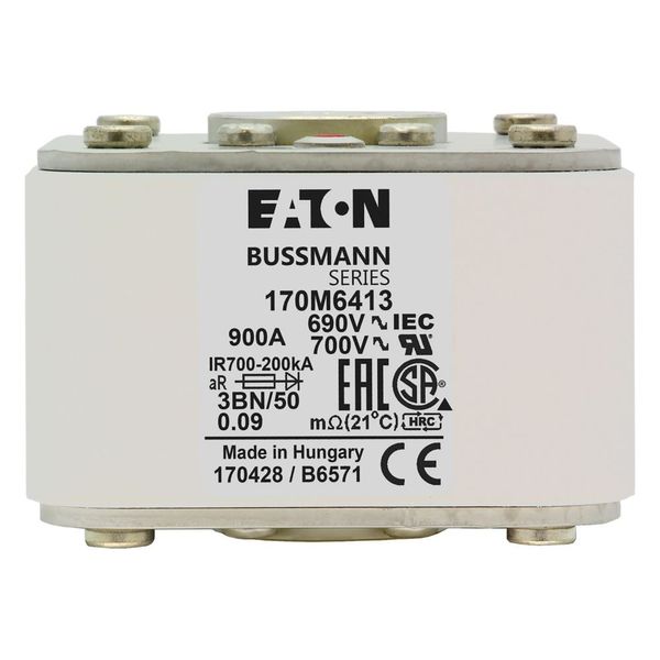 Fuse-link, high speed, 900 A, AC 690 V, size 3, aR, IEC, UL, single indicator image 21