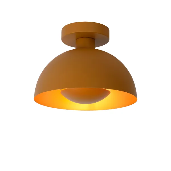 Lucide SIEMON - Flush ceiling light - Ø 25 cm - 1xE27 - Ocher Yellow image 1