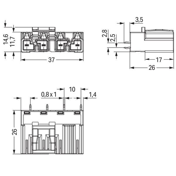 Plug for PCBs straight 4-pole white image 8