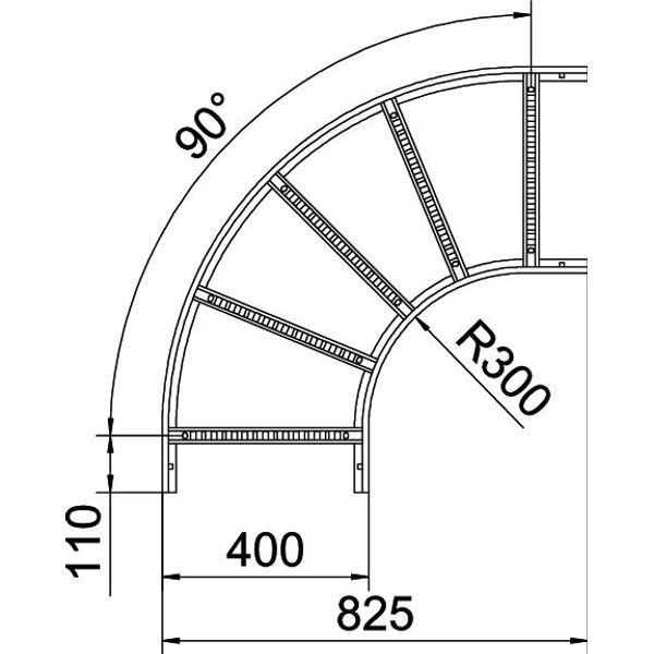 LB 90 640 R3 FS 90° bend for cable ladder 60x400 image 2