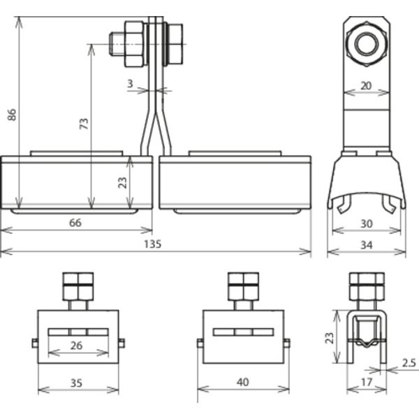 Clamp body f. hazardous. areas without tensioning strap Cu/galSn StSt, image 2