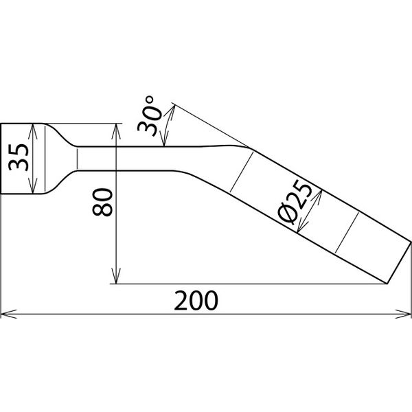 Angled cross cleaning head D=25mm/W=35mm for NS dry cleaning set -1000 image 2