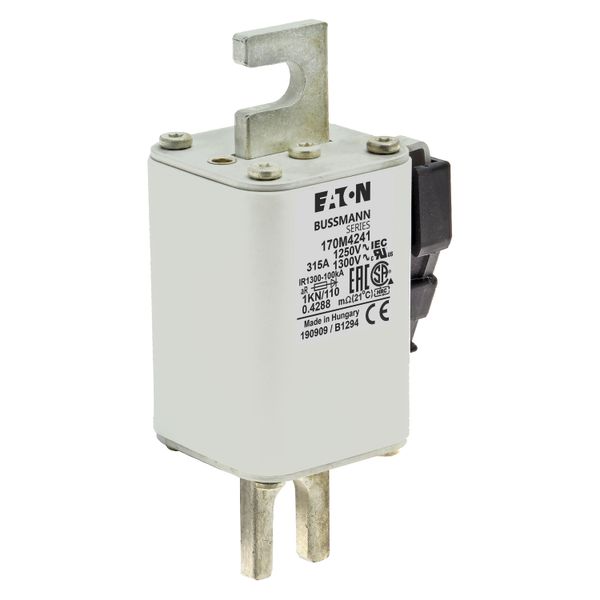 Fuse-link, high speed, 315 A, AC 1250 V, size 1, 53 x 69 x 138 mm, aR, DIN, IEC, single indicator image 20