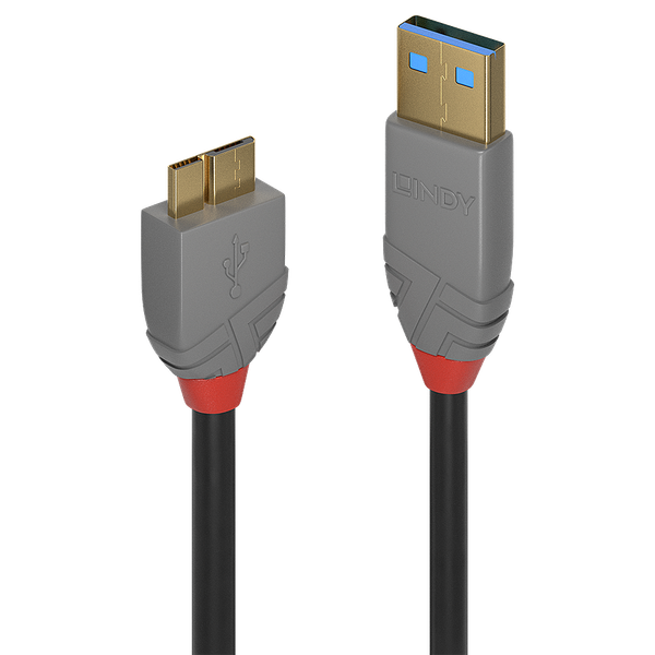 0.5m USB 3.2 Type A to  Micro-B Cable, 5Gbps, Anthra Line USB Type A Male to  Micro-B Male image 1