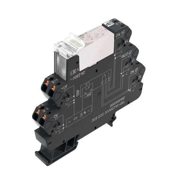 Relay module, 24…230 V UC ±10 %, Green LED, Rectifier, 1 NO contact (A image 1