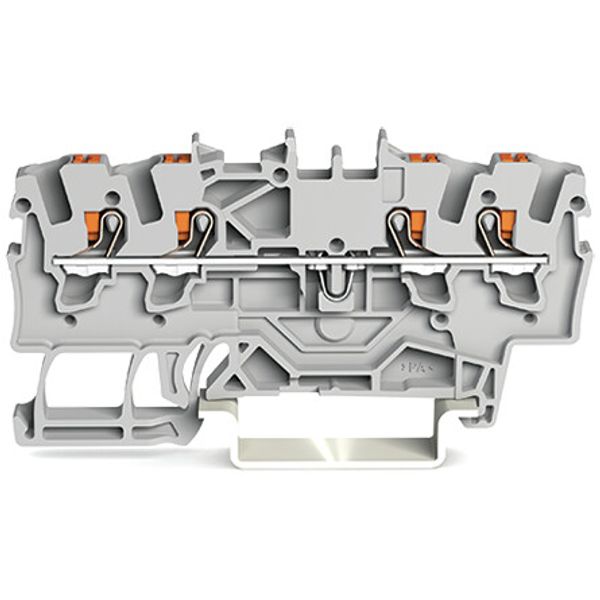 4-conductor through terminal block with push-button 1.5 mm² gray image 2