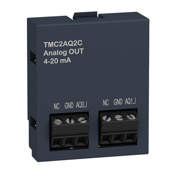 Analogue output cartridge, Modicon M221, 2 analog current outputs, I/O extension image 1