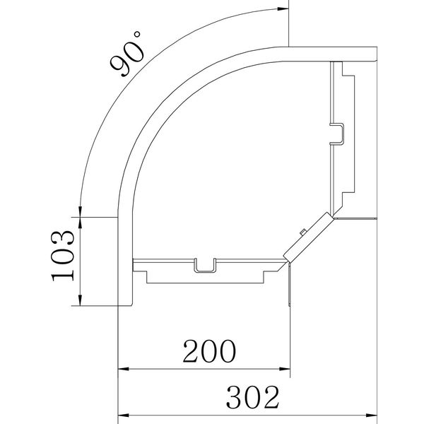 RB 90 620 A2 90° bend horizontal + angle connector 60x200 image 2