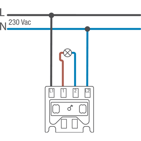 Splashproof two-pole switch 16 AX/250 Vac with screw terminals, grey image 3