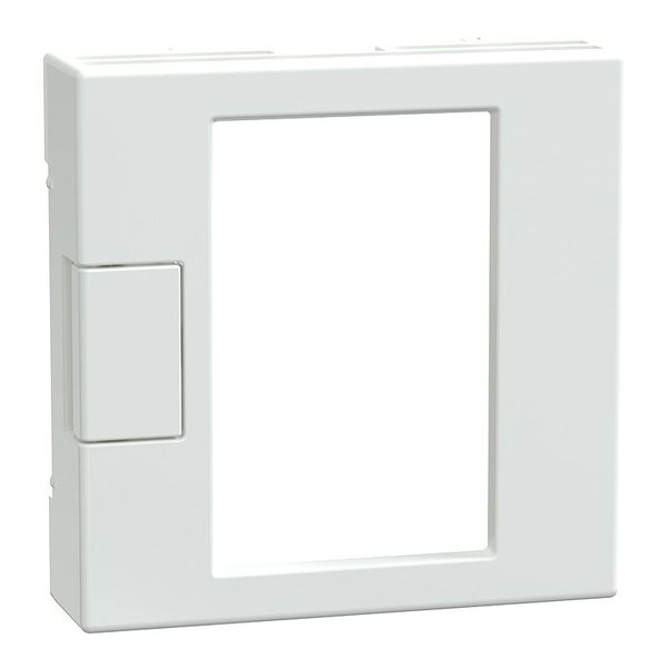 Central plate for universal temperature controller insert with touch display, active white, glossy, System M image 1