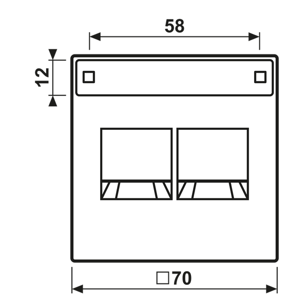 Centre plate for MJ f. 2 sockets AL1969-2NAAT image 2