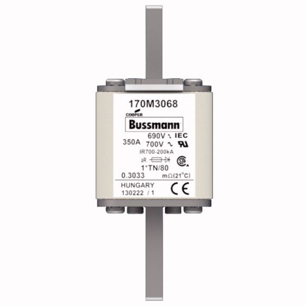 Fuse-link, high speed, 350 A, AC 690 V, compact DIN 1, 45 x 58 x 104 mm, aR, DIN, IEC, single indicator image 1