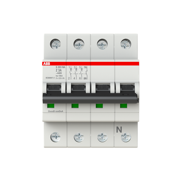 S203-Z3NA Miniature Circuit Breaker - 3+NP - Z - 3 A image 4