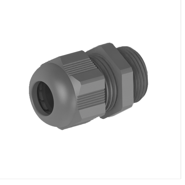 Cable gland, PG13,5, 6-12mm, PA6, grey RAL7001, IP68 (w Locknut and O-ring) image 1