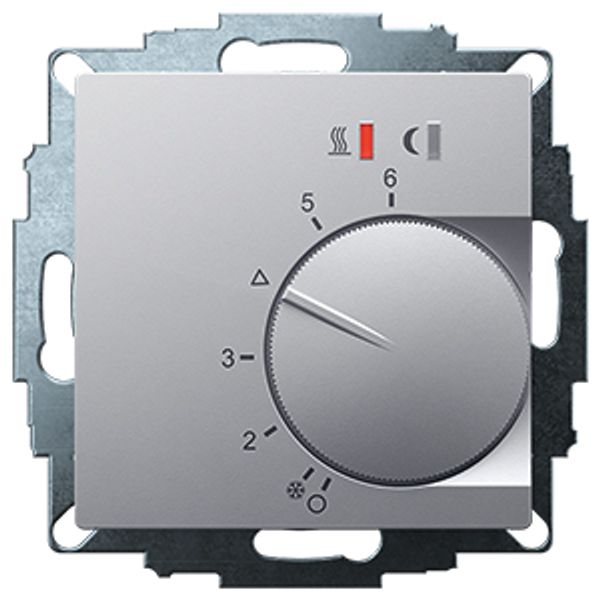 UP room controller, aluminum 55x55, 5-30C, AC 230V, 16 A relay output 1 NO contact, PWM / 2 point control, switch, TA, LED displays image 2