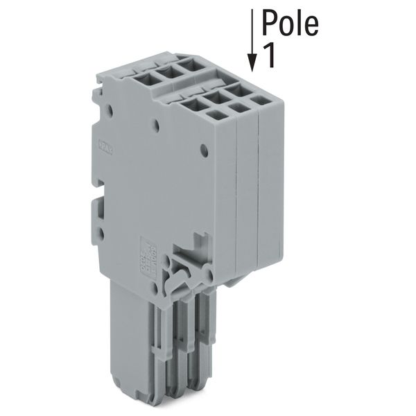 2-conductor female connector Push-in CAGE CLAMP® 1.5 mm² gray image 1