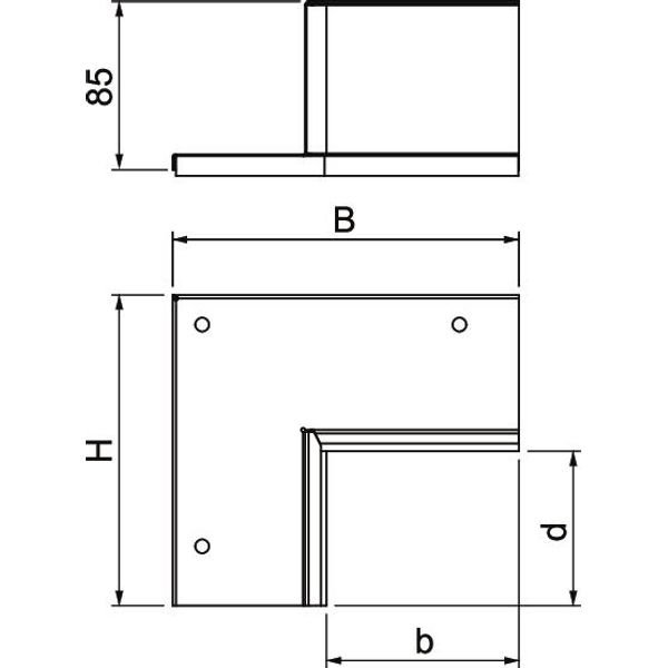 PLM CC 0810 RW Wall connection collar set for corner mounting 85x175x157 image 2