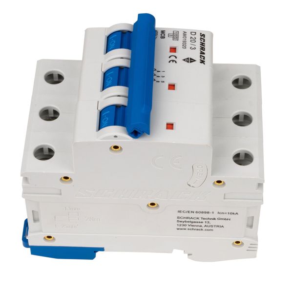 Miniature Circuit Breaker (MCB) AMPARO 10kA, D 20A, 3-pole image 5