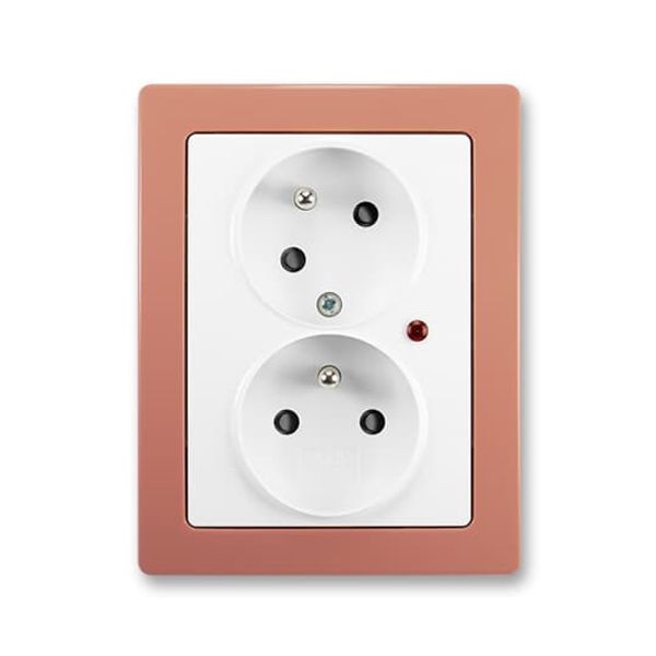 5593J-C02357 B1R3 Double socket outlet with earthing pins, shuttered, with turned upper cavity, with surge protection ; 5593J-C02357 B1R3 image 2