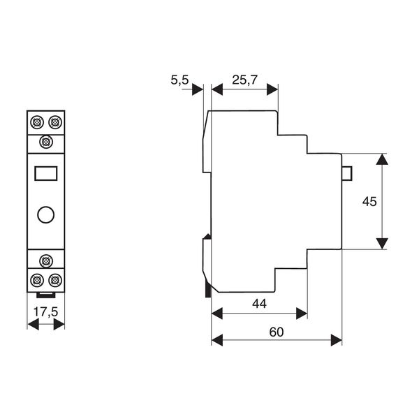 Modular Switch, 2 NO 230VAC/DC with LED image 4