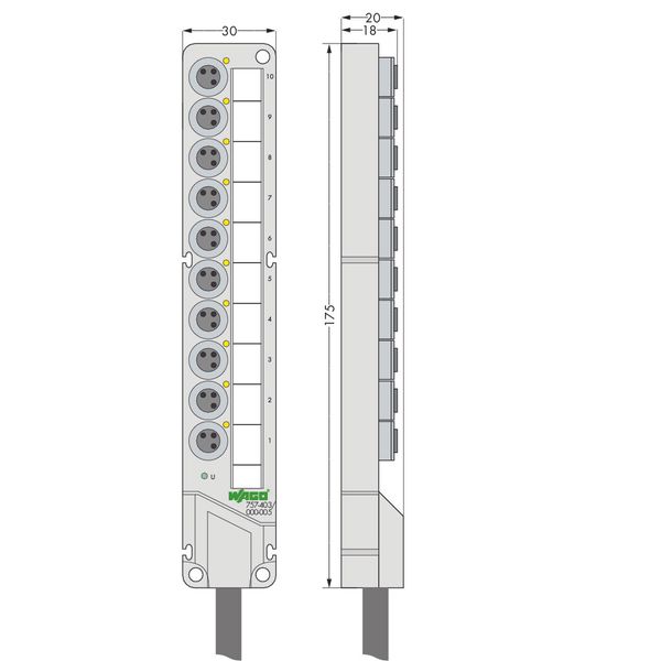 M8 sensor/actuator box 10-way 3-pole image 2