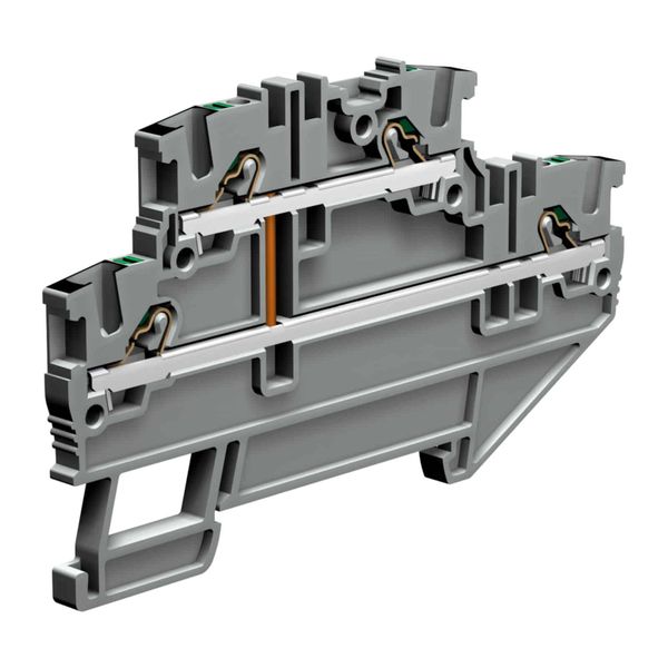 Push-in terminal block 1.5mm2, 2-levels interconnected, grey color image 1