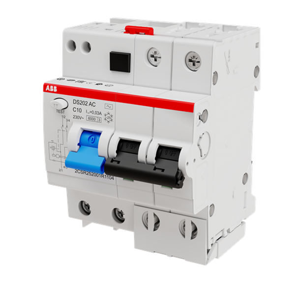 DS202 AC-B10/0.03 Residual Current Circuit Breaker with Overcurrent Protection image 1