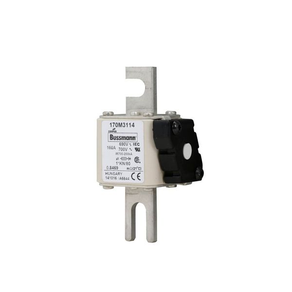 Fuse-link, high speed, 160 A, AC 690 V, compact DIN 1, 45 x 59 x 104 mm, aR, DIN, IEC, single indicator image 13