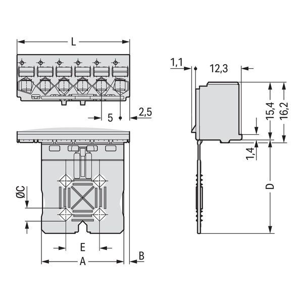 1-conductor female connector push-button Push-in CAGE CLAMP® light gra image 5