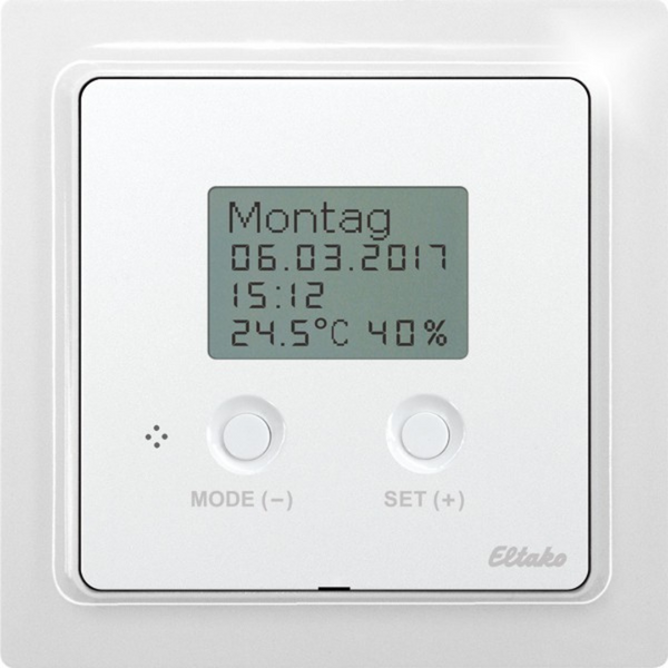 Bus thermo clock/hygrostat with display in E-Design55, anthracite mat image 1