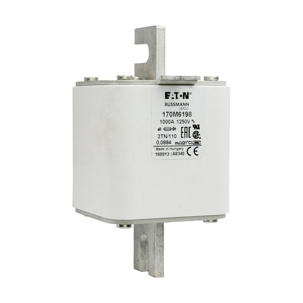 Fuse-link, high speed, 1000 A, AC 1250 V, size 3, 76 x 90 x 139 mm, aR, DIN, IEC, type T indicator image 16