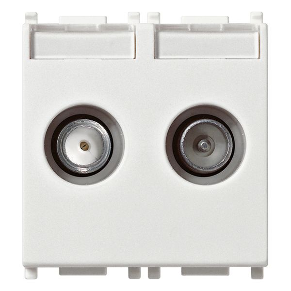 TV-RD-SAT single conn.outlet 2outs white image 1