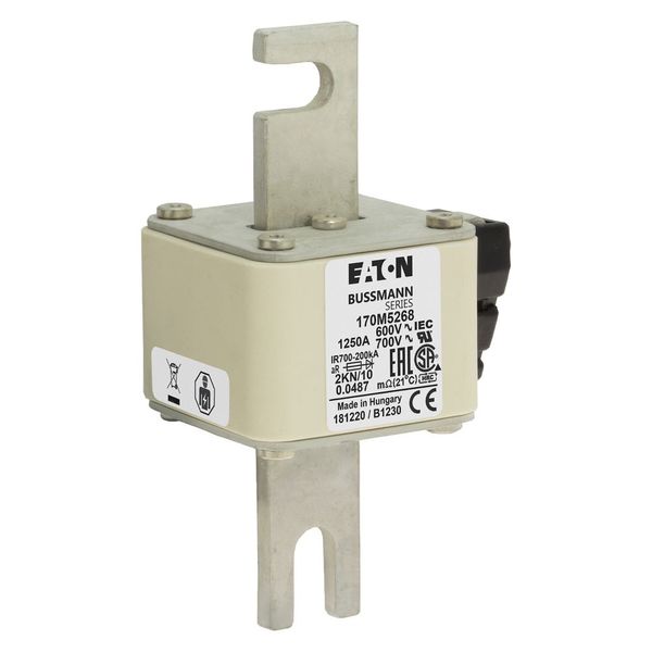 Fuse-link, high speed, 1250 A, AC 600 V, DIN 2, 61 x 77 x 138 mm, aR, DIN, IEC, single indicator image 9