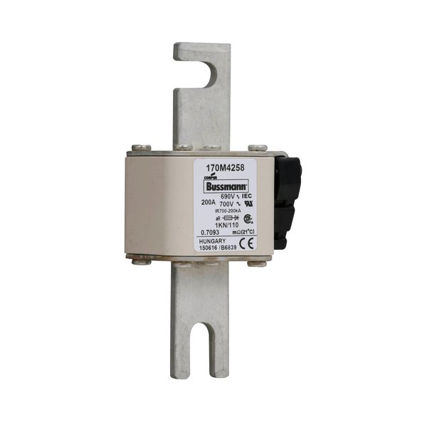 Fuse-link, high speed, 200 A, AC 690 V, DIN 1, 53 x 69 x 138 mm, aR, DIN, IEC, single indicator image 16