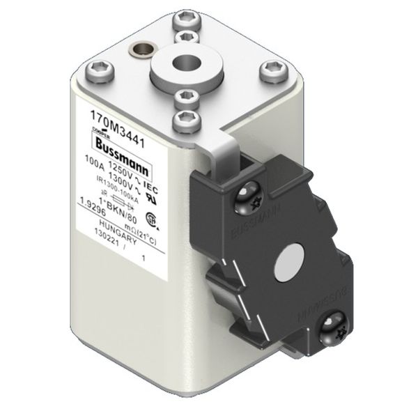 Fuse-link, high speed, 100 A, AC 1250 V, compact size 1, 45 x 59 x 81 mm, aR, IEC, UL, single indicator image 3