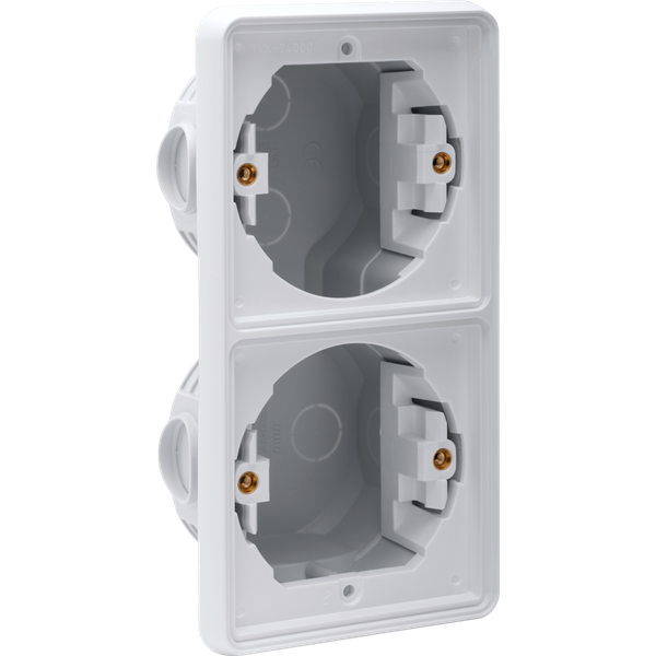 Splashproof double vertical flush-mounting box for two functions, grey image 2