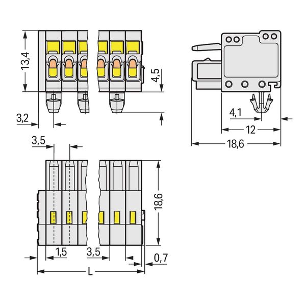 1-conductor female connector CAGE CLAMP® 1.5 mm² light gray image 2